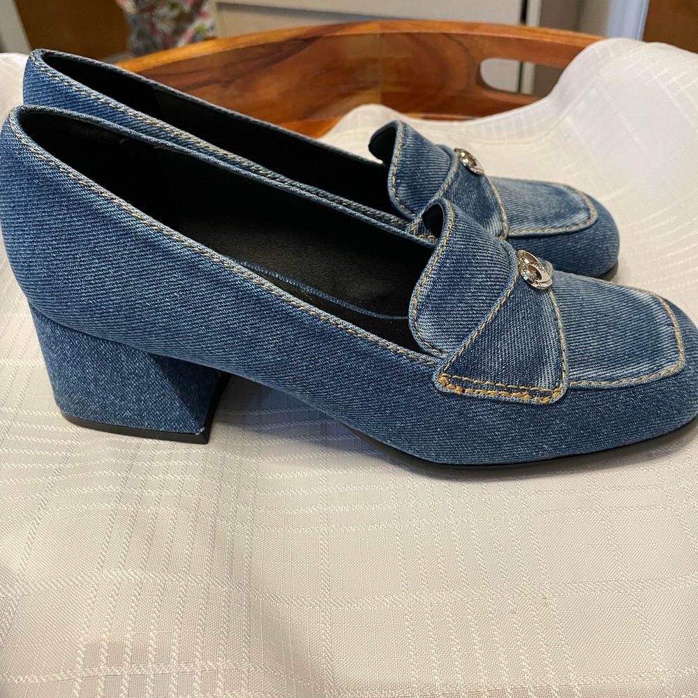 New Browns Wishbone Women's Denim platform heels